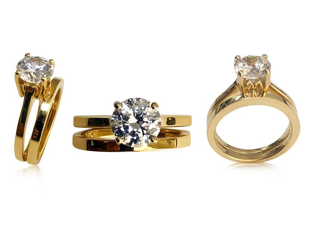 2-carat Engagement Ring with Band 2mm Shank | Chic Jewelry