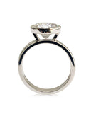 Round Brilliant 3.5 Carat Cubic Zirconia Ring in Bezel with matching Band 14k white gold