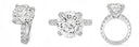 Blac Chyna's 7 Carat Round Cubic Zirconia Engagement ring in solid 14K White gold Eternity shank