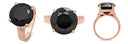 Rose Gold Solitaire Ring Black Stone