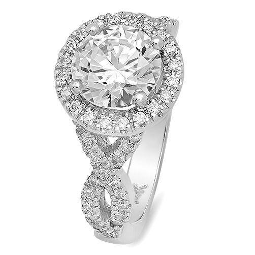 2 Carat Brilliant Cut Highest Quality Cubic Zirconia Bridal Ring 14K White Gold