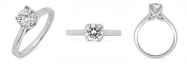 High Quality Round Cubic Zirconia 1 Carat Solitaire 14K White Gold