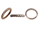 Rose gold  14 K wedding band with cubic zirconia