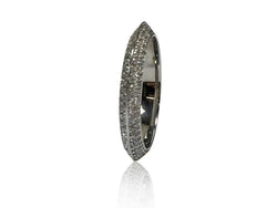 Cubic Zirconia Eternity Knife Shank MIcro Pave Double Rows Wedding Band
