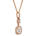 Cushion Cut Cubic Zirconia Rose Gold Pendant
