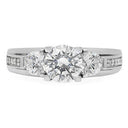 1.25 High Quality Round Cubic Zirconia Engagement Ring 14K White Gold