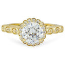 1.25 Highest Quality Cubic Zirconia Halo 14k Yellow Gold Engagement Ring