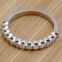 Round Cubic Zirconia 13 Stone Wedding Band 14K White Gold