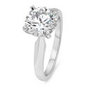 Highest Quality Cubic Zirconia 2 Carat Solitaire 14K White Gold Ring 4 Prongs