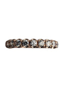 Rose gold  14 K wedding band with cubic zirconia