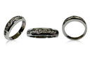 Channel Set Cubic Zirconia Round Stone Wedding Band 14K White Gold