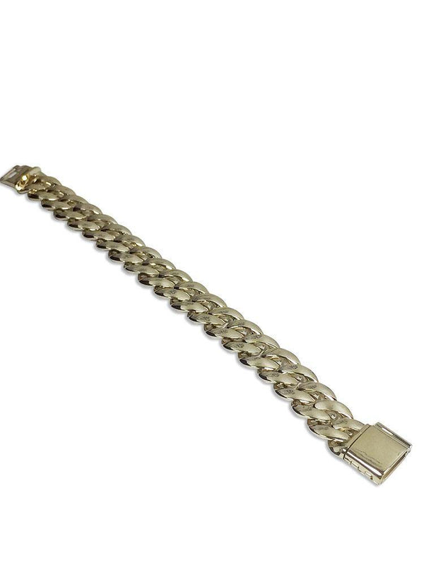 Cuban Link Bracelet For Men 14K Yellow Gold  8 inches Long