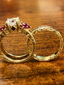 Matching Set Engraved Cubic Zirconia Cz Ring