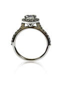 1 Carat Round Cubic Zirconia Halo Style Engagement Ring Solid Platinum