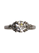 Highest quality Round Cubic Zirconia 1 carat Center 14k White gold Engagement ring