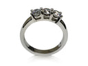 4mm Round Cubic Zirconia 3 Stone Ring 14K White Gold