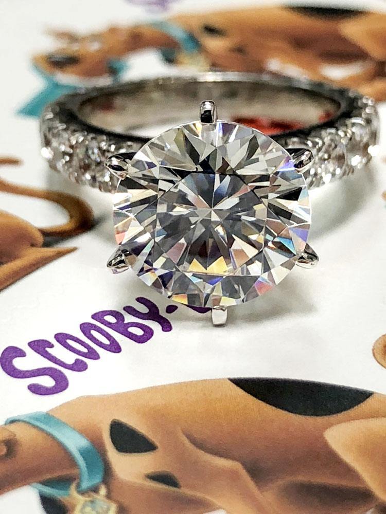 4 Carat Round Cubic Zirconia Engagement ring eternity style