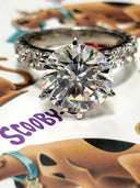 4 Carat Round Cubic Zirconia Engagement ring eternity style