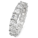 5 Carat Total Asscher Cut Cubic Zirconia U Shape Eternity Band in 14K White Gold .30 Each Stone