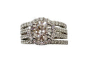 2 carat Round cz Engagement ring with double bands 14 k white gold