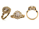 Highest Quality Cubic Zirconia Engagement ring Edwardian Style 14K