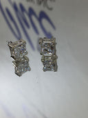 2.5 Carat Total Princess Studs Cubic Zirconia CZ Earrings
