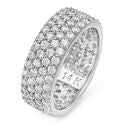 6.5MM Eternity 4 Rows Pave Cubic Zirconia 14K White Gold Band