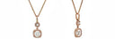 Cushion Cut Cubic Zirconia Rose Gold Pendant