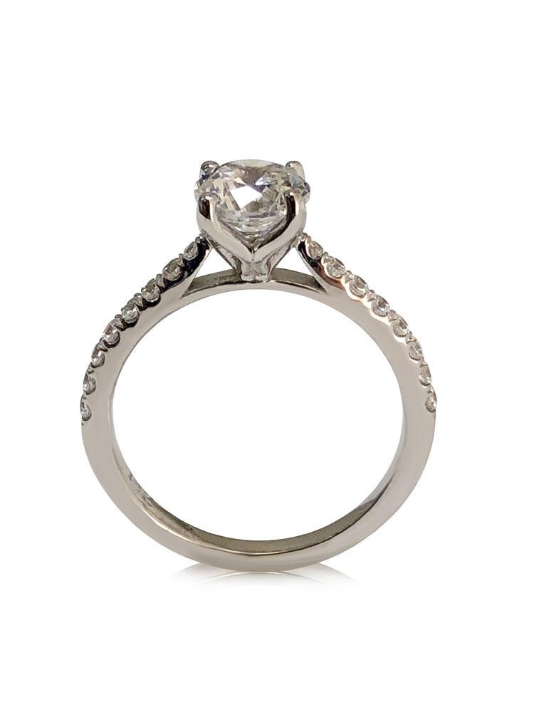 AAA Highest Quality CZ Engagement ring 1 carat 14 K White gold