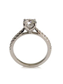 Highest quality Round Cubic Zirconia 1 carat Center 14k White gold Engagement ring
