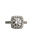 1 Carat Highest Quality Round Cubic Zirconia Cushion Halo Ring