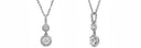 Pendant with High Quality Cubic Zirconia Round Stones in 14K White Gold