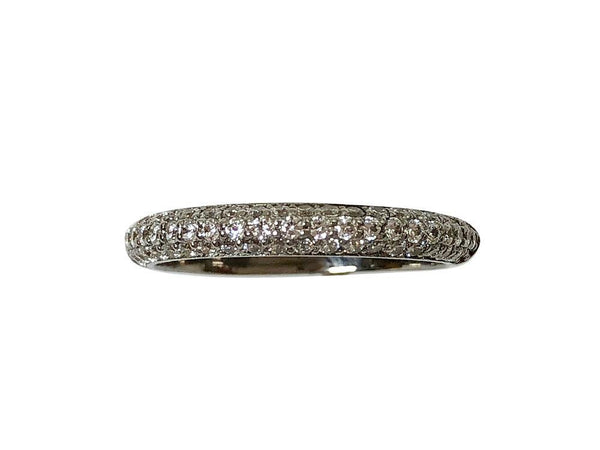 Micropave set cz in 3 rows 3mm wide dome wedding band