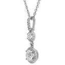 Pendant with High Quality Cubic Zirconia Round Stones in 14K White Gold