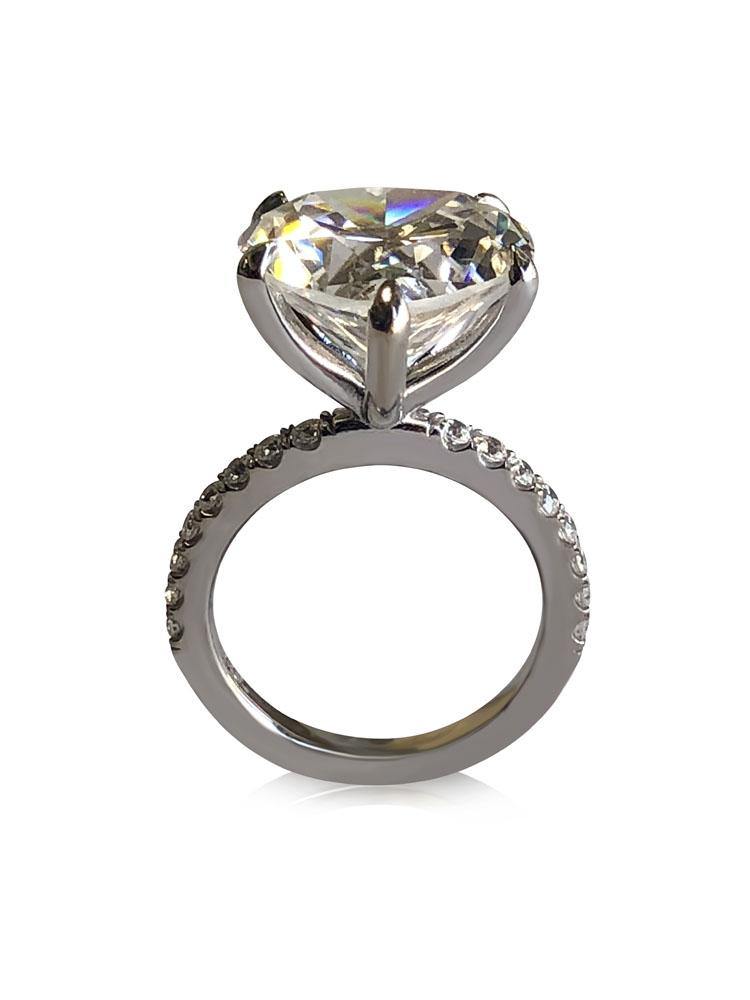 7 carat Heart shape Cubic Zirconia Engagement ring 14K White gold