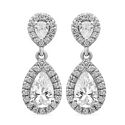 Pear Shape Cubic Zirconia Drop Earring in 14K White Gold