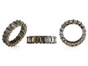 Eternity band with CZ Emerald Cuts 0.25 Each 14 K White Gold