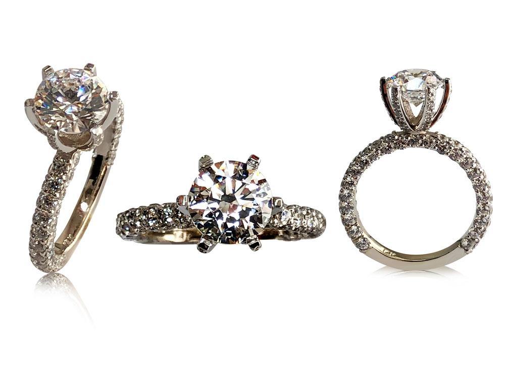 Cz 2 carat engagement ring hot sale
