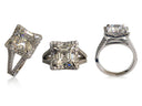 5 Carat Asscher Cut Split Shank Engagement ring 14K White Gold