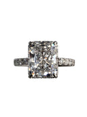 5 Carat Radiant Cut Highest Quality Cubic Zirconia Engagement ring 14 K White gold