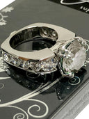 6 Carat Highest quality cubic zirconia Euro shank Engagement ring