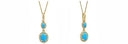 Turquoise in Halo Drop Pendant in 14K Yellow Gold