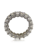 Eternity wedding band with Asscher cuts and pave set prongs /chicashot100 -  LA Chic Jewelry Inc