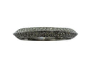 Knife Shank Cubic Zirconia Wedding Band Micro Pave Set 14K White Gold