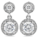 1 Carat Highest Grade Cubic Zirconia Round Stone Halo Style Earrings in 14k White Gold