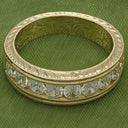 Wedding Round 1 Ct Channel HCt Engraved Cubic Zirconia CZ Band