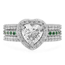 Heart Shaped High quality Cubic zirconia Engagement Ring 14K White Gold