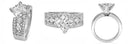 1.5 High Quality Princess Cubic Zirconia Engagement Ring Kite Set 14k White Gold