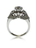 Highest Quality Round Cubic Zirconia 2 carat Engagement Ring 14K White Gold