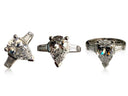 3 carat Pear shape cz tapered baguettes on the sides 14k white gold